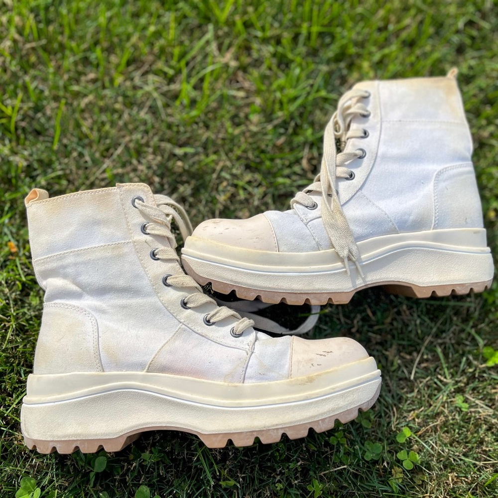 MIA Off White Platform Combat Boots